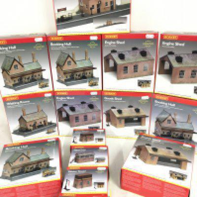 A Collection of Boxed Hornby 00 Gauge buildings.