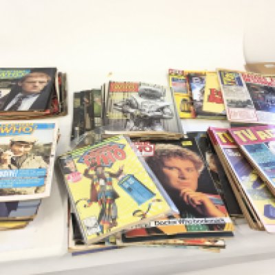 A large number of Dr.Who magazines..Tv action comics and 5 Marvel comics including 1st appearance of Dr Who in American comic book.