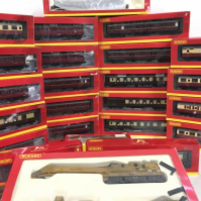 A Large Collection of Boxed Hornby 00 Gauge Coaches etc.
