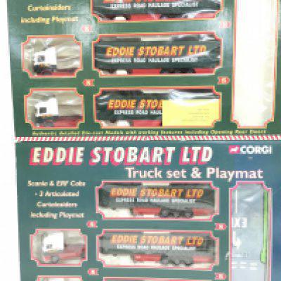 2 X Boxed Corgi Truck Sets and Playmats.