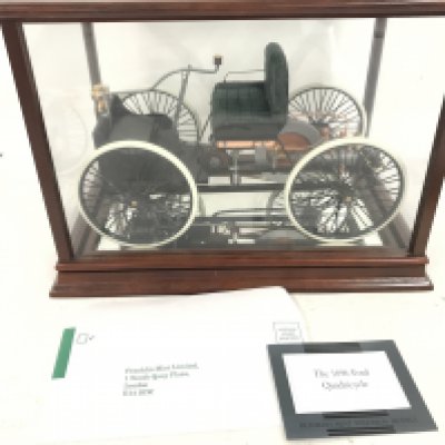 A Boxed Franklin Mint 1896 Ford Quadricycle with Display Case 1:6 Scale.(2).