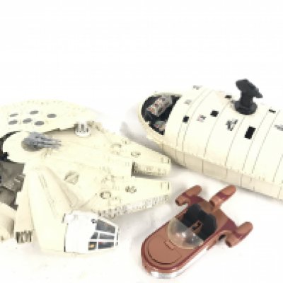 A Collection of Playworn Vintage Star Wars Ships. Ideal for Spare Parts Etc.
