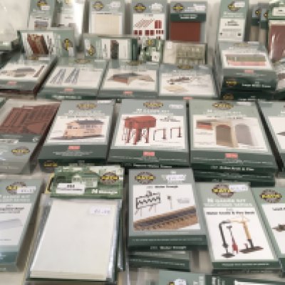 A collection of 50 N gauge RATIO plastic models all new and unopened includes trackside series and builder series.