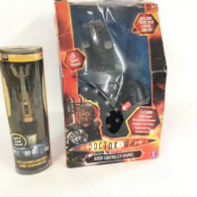A pair of Dr Who boxed toys comprising The Eleventh Doctors Sonic Screwdriver and A Radio Contolled Davros