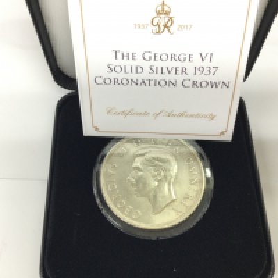 George VI silver 1937 Coronation crown. Postage B