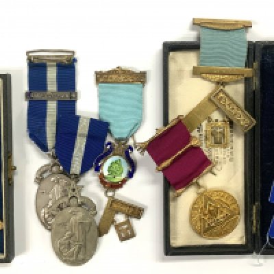 A collection of Silver Gilt and enamel Masonic jewels. (12).