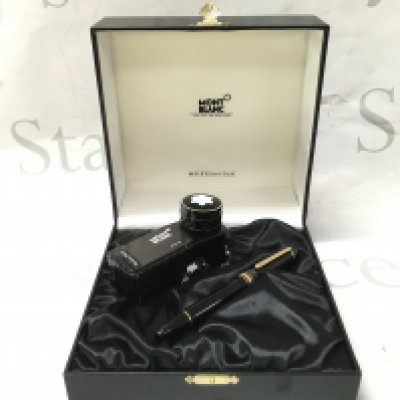 A Mont Blanc 1970-1995 Warner music issue pen and ink bottle