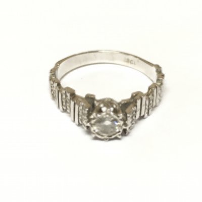 An 18ct white gold diamond ring. 3.60g and size N