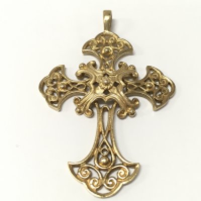 A 9 carat gold cross pendant , 9.5g total weight. Postage catA