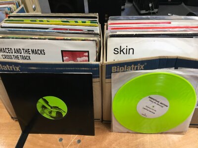 Three boxes of mainly rave and dance 12" singles and LPs.