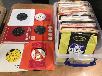 A collection of LPs, 12" singles, EPs and 7" singles including some promos. Various artists including Wishbone Ash, Genesis, Eric Clapton and others.
