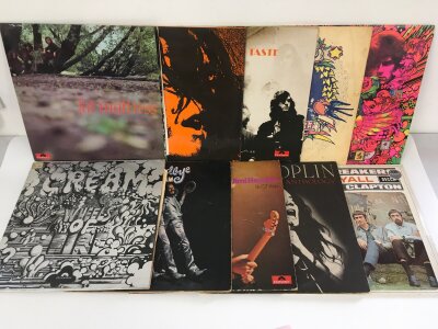 Ten blues rock LPs by various artists comprising Cream, John Mayall's Bluesbreakers, Fat Matress and others.
