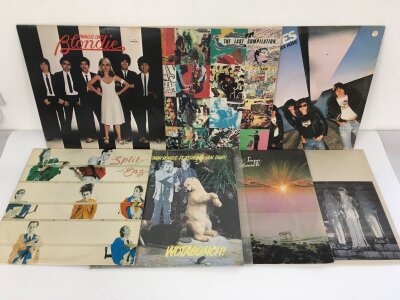 Fourteen punk rock LPs by various artists including The Ramones, Blondie, Split Enz and others.
