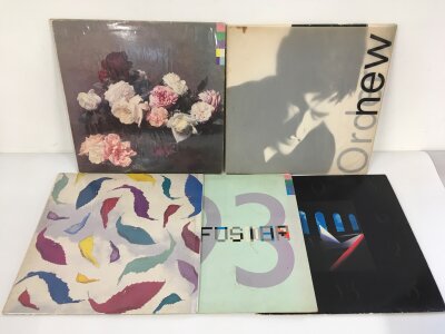 Five New Order LPs and 12" singles comprising Low Life, Power, Corruption & Lies and others.