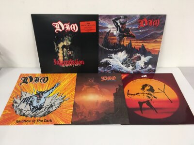 Four Dio LPs and a 12" single. Generally VG+/NM.
