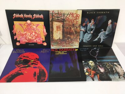 Six Black Sabbath LPs comprising Heaven And Hell, Sabbath Bloody Sabbath and others. Vinyl VG+/NM.