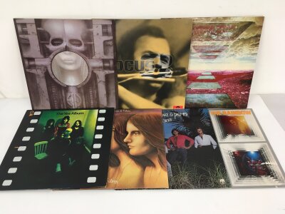 Fifteen prog rock LPs by various artists including Yes, ELP, Focus and others.