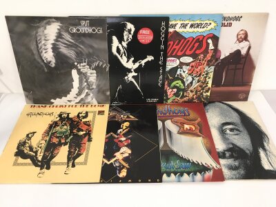 Eight Groundhogs LPs comprising Thank Christ For The Bomb, Split, Black Diamond and others.