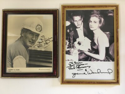 Two signed photos of Paul Newman and Joanne Woodward. No COAs.