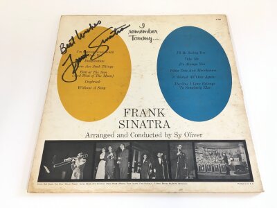 A signed Frank Sinatra LP. Provenance from the vendor as follows; My late mother was a huge Frank Sinatra fan and managed to get tickets to see him live at the Royal Albert Hall. She had purchased the LP and asked if he would sign it. I do not know the exact date of the concert but it would have been around the time of the release of that particular LP.