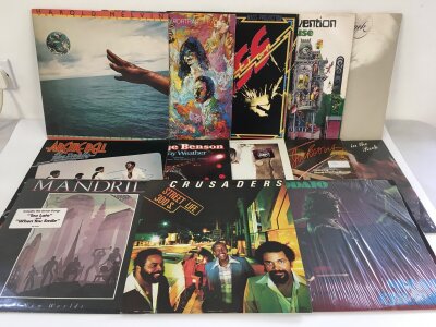 Two bags containing 25 funk and soul LPs by various artists including Roberta Flack, Harold Melvin & The Bluenotes, Mandrill and others.