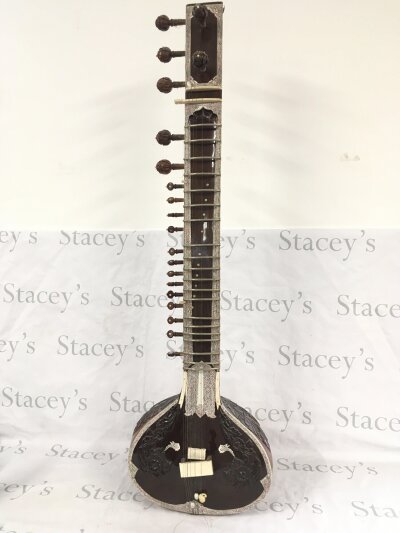 A cased sitar.