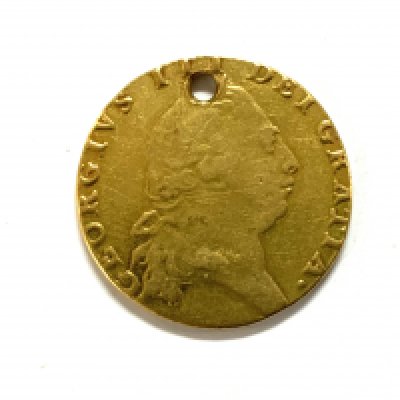 1794 George III Spade Guinea, (drilled), 8.13g.