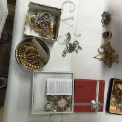A collection of costume jewellery including various.
