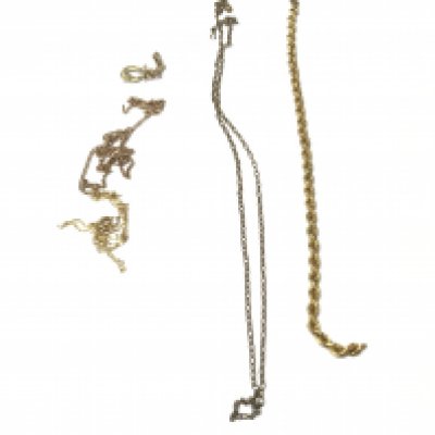 A collection of assorted 9ct gold items including chains and charms some A/F. 7.85g