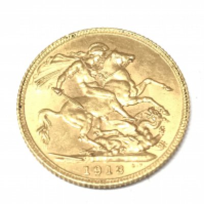 A 1913 full sovereign. Postage A