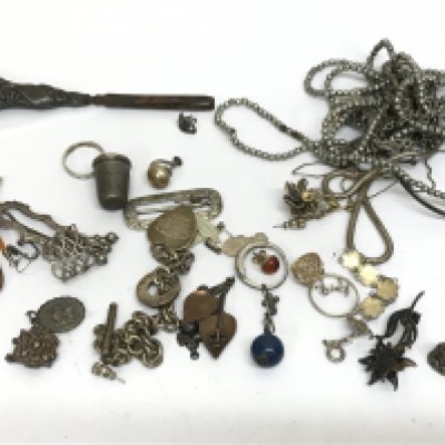 A mixed collection of jewellery including rings, necklaces . Postage category b