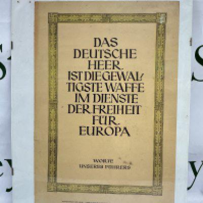 Four WW2 nazi propaganda posters. Approx size 30x42cm.