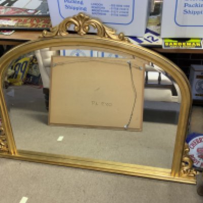 2 good mirrors. A large gilt over mantle mirror 125cm x 94cm / tiled edge wall mirror 79cm x 60cm.- NO RESERVE
