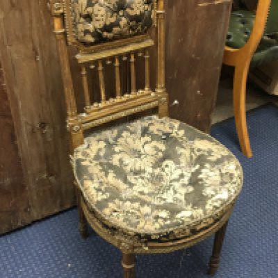 A late 19th century giltwood chair , dimensions 89cm tall 41cm wide approximately