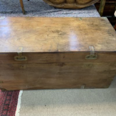 A large Victorian Camphor wood chest 105cm x 52cm x 51cm