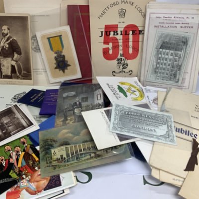a large collection of Masonic Ephemera, 4 albums of 1st day covers etc.