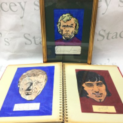 A binder of autographs of famous footballers including George Best, Dennis Law , Bobby Charlton and others