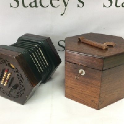 A C Wheatstone of London concertina with outer case. Shipping category D.- NO RESERVE