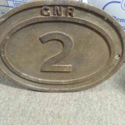 A cast iron oval bridge plate GNR , No 2 and one other broken plate no 25 .