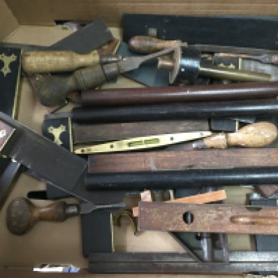 Two boxes of vintage tools