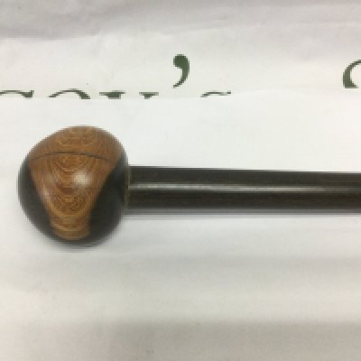 A walking cane with circular handle, approx total length 87.5cm. Shipping category D.- NO RESERVE