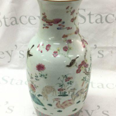 A mid 19th century Chinese export peaches vase , significant damage and restoration. 45cm tall. This lot cannot be posted