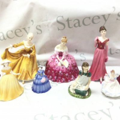 A collection of Royal Doulton and Coalport figures including Heidi HN2975, Lady in red, Victoria HN 2471 etc- NO RESERVE