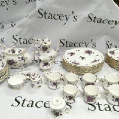 A Hammersley Victorian violets pattern tea and dinner set. Postage D