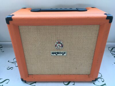 An Orange Crush 35LDX amplifier.