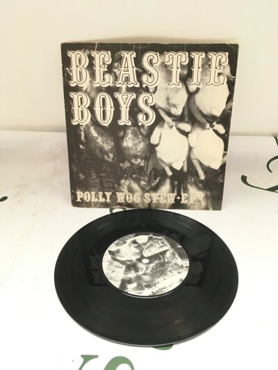A rare 1982 Beastie Boys - Polly Wog Stew EP released on Rat Cage Records, MOTR 21. Vinyl EX.