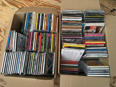 Six boxes of CDs by various artists including Pavement, Smashing Pumpkins, Misfits, Dinosaur Jr and many more.