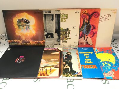 Ten psych rock LPs by various artists including Jefferson Airplane, The Grateful Dead, Country Joe & The Fish and others.