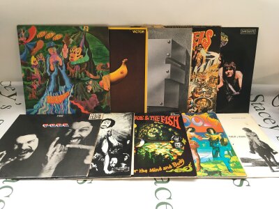 Ten psych rock LPs by various artists including The Fugs, Audience, The Nice and others.