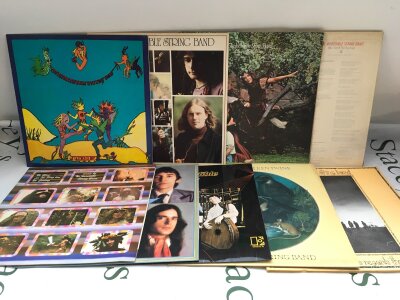 Nine LPs by The Incredible String Band comprising I Looked Up, Changing Horses, Liquid Acrobat As Regards The Air and others.